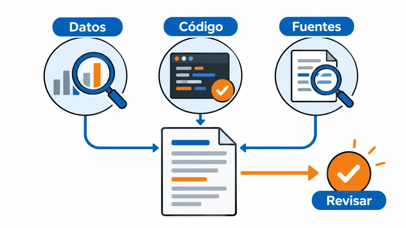 Comprobación de datos, código y fuentes antes de dar por buena una respuesta.