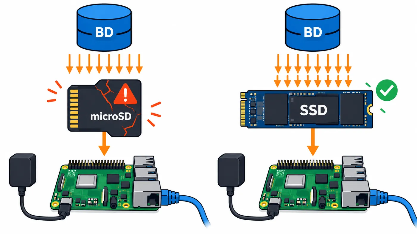 Comparación entre microSD y SSD para Home Assistant: la base de datos escribe sin parar y desgasta la tarjeta